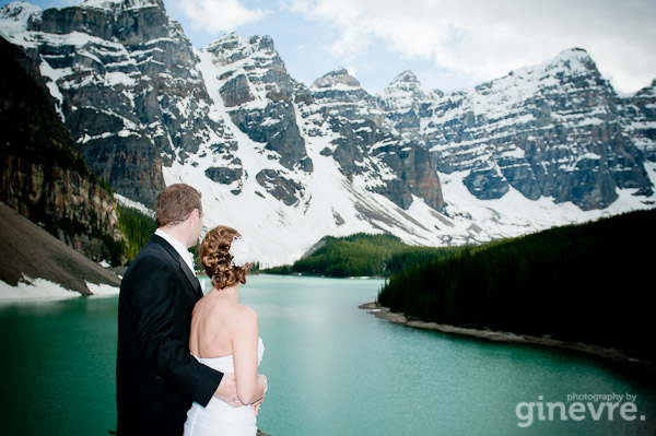 Wedding at Moraine Lake, Alberta.