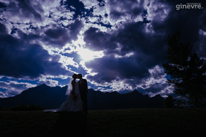 Canmore wedding photographer silhouette photo