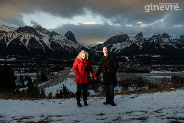 Canmore winter engagement session
