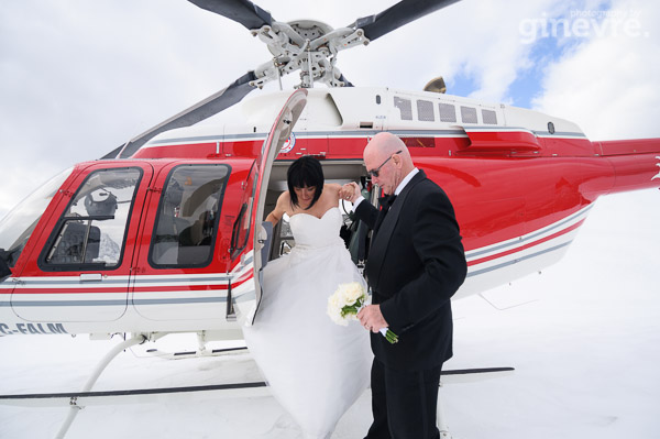 Heli-wedding photos at Golden