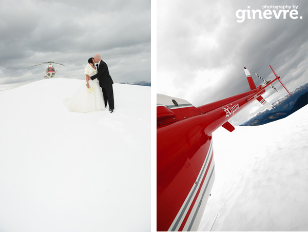 Heli-wedding photos at Golden