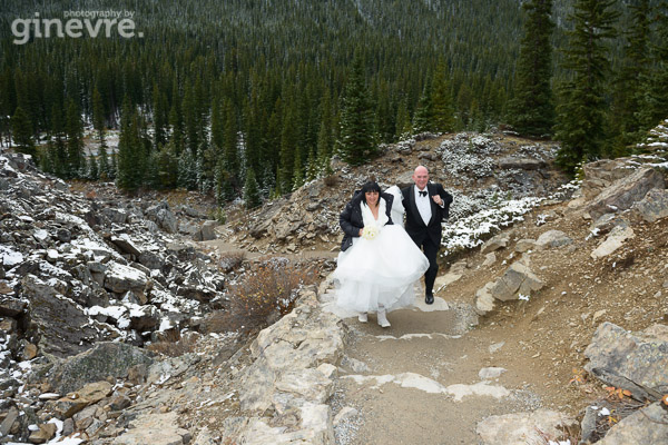 Wedding photos at Moraine Lake